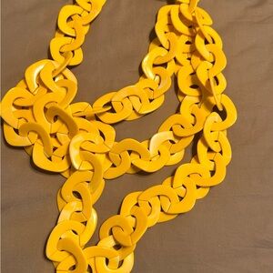 Sassy Jones Yellow Statement Necklace with Chunky Links